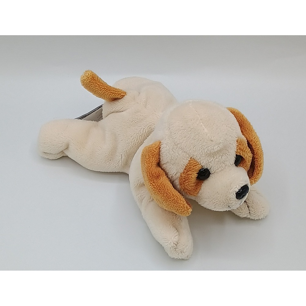 6" Unipak Designs Cream Brown Just Plush Laying Down Puppy Dog B3